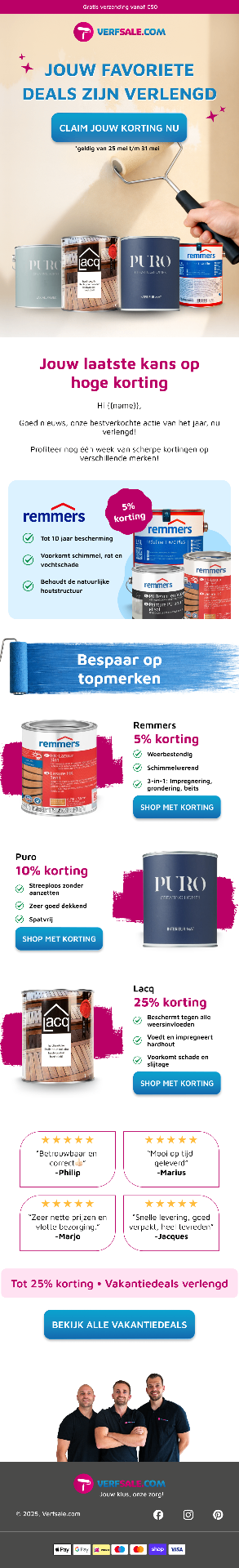 Verfsale vakantiegeld campagne